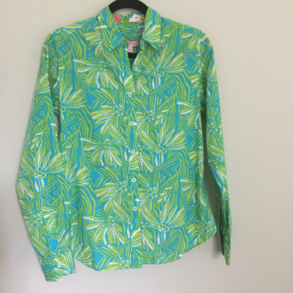 Lilly Pulitzer Button Down In Daisy Darling